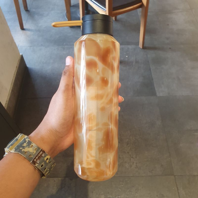 Jual Tumbler Starbucks Pattern of Nature Brown Water Bottle | Shopee ...