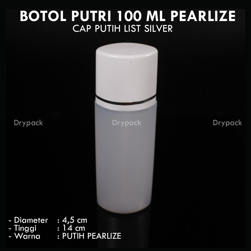 Jual Botol Putri 100 ml Natural Tutup Putih List Silver | Shopee Indonesia
