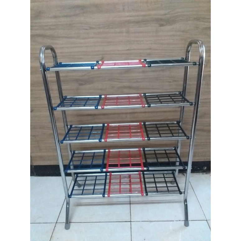Jual SHOES RACK / RAK SEPATU STAINLESS CHROME | Shopee Indonesia