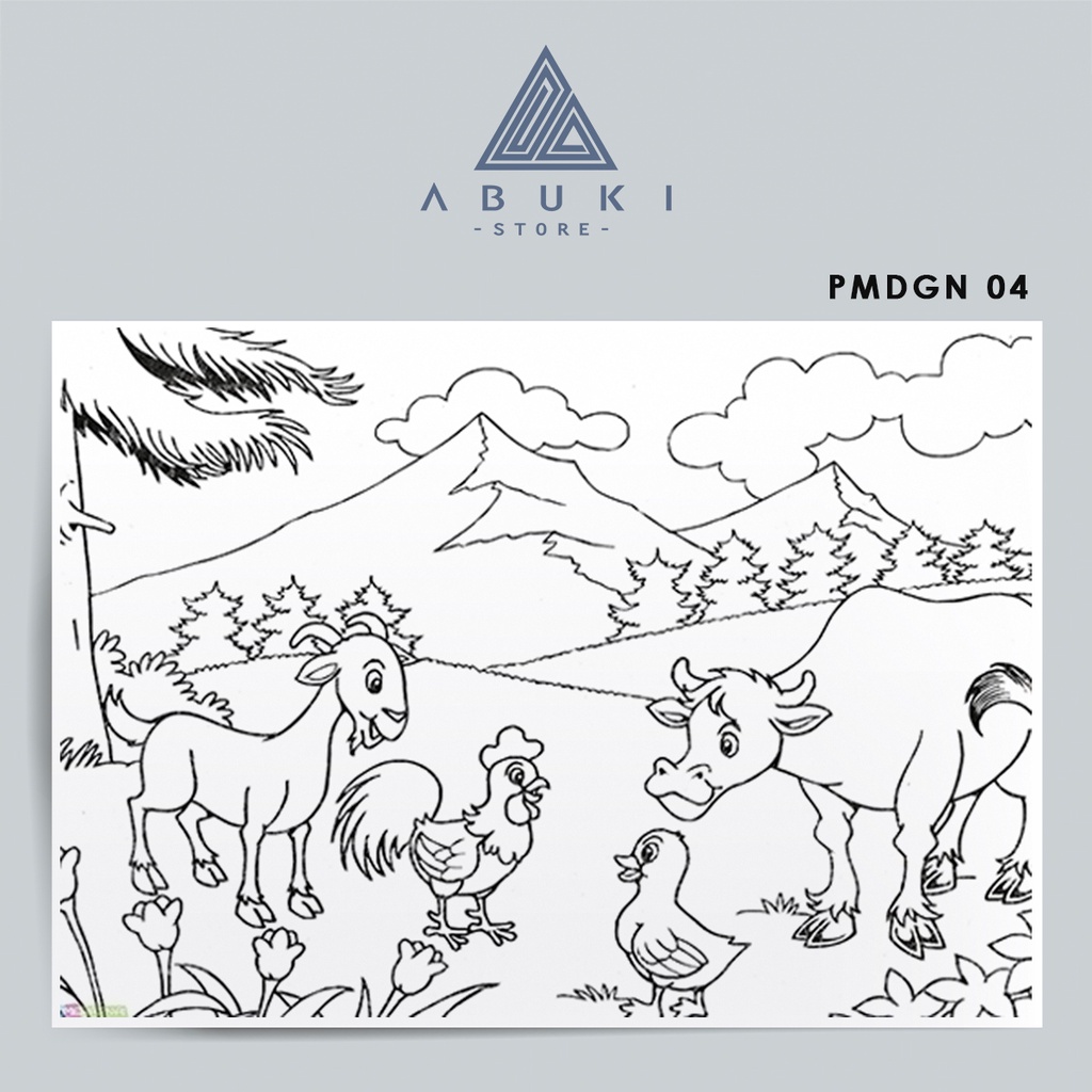 Jual Gambar Edukasi / Gambar mewarnai Anak PAUD/TK/SD Tema PEMANDANGAN