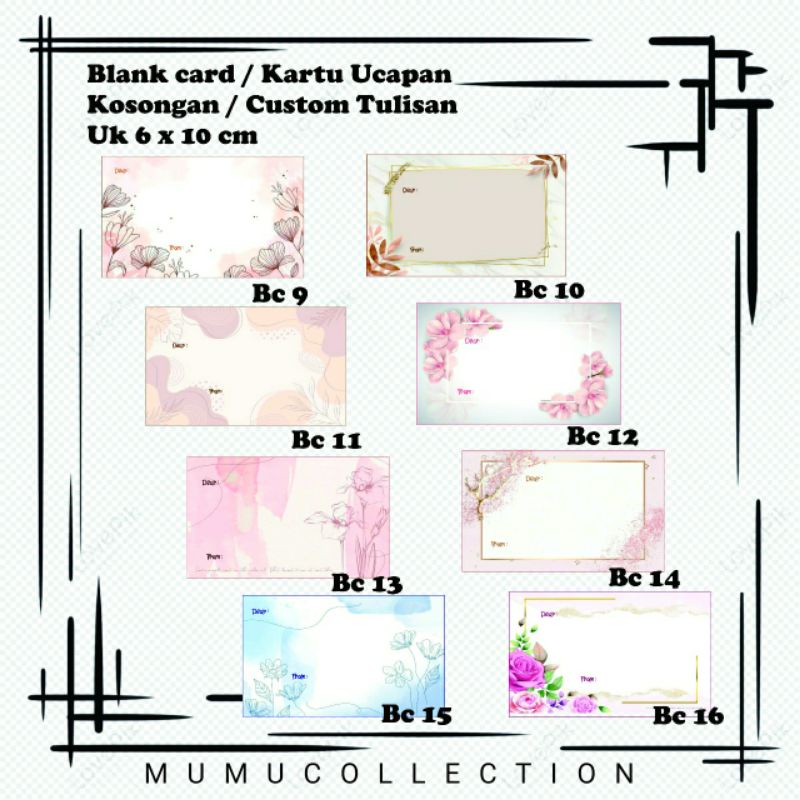 Jual 10 PCS.KARTU UCAPAN POLOS.KARTU UCAPAN ULTAH/WISUDA.BLANK CARD ...