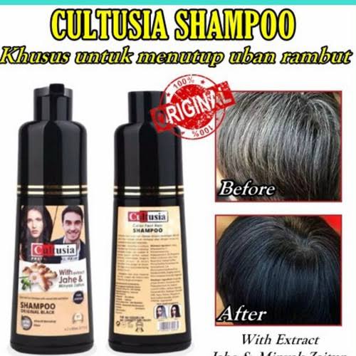Cultusia Shampoo penutup uban / Shampoo Black Instan BPOM Original 100%