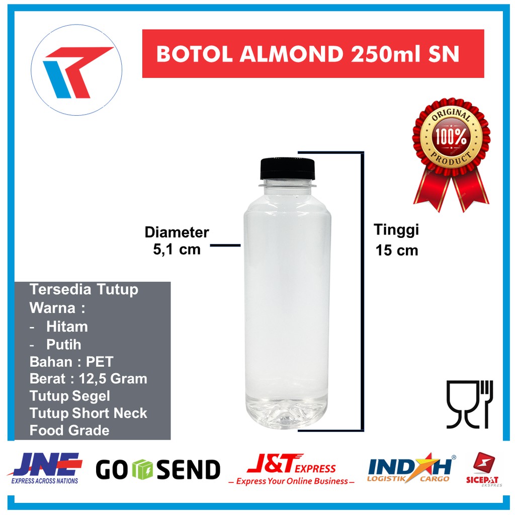 Jual BOTOL ALMOND 250ml SN BOTOL PLASTIK 250ml BOTOL JAMU 250ml ...