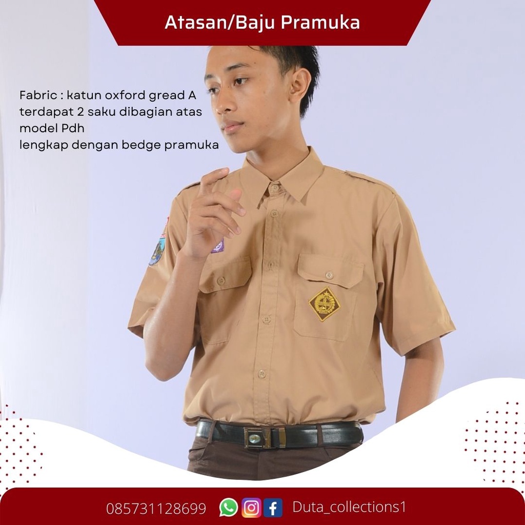 Jual SERAGAM SEKOLAH PRAMUKA MODEL PDH PENDEK | Shopee Indonesia