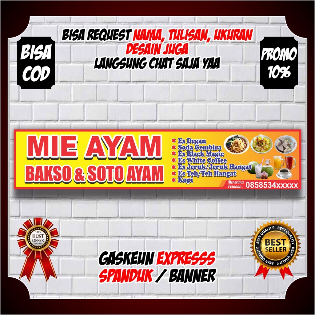 Jual Spanduk Banner Mie Ayam Bakso Banner Mie Ayam Dan Soto Ayam