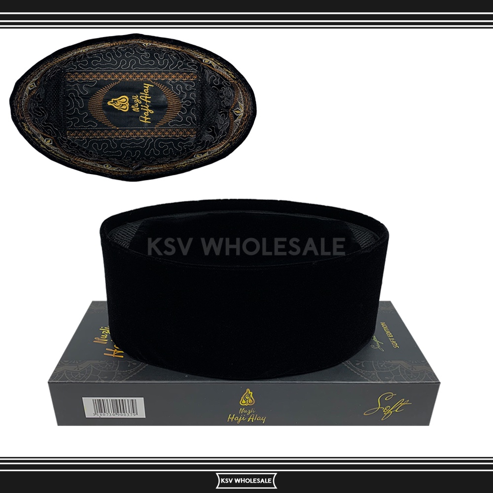 Jual Songkok Premium HAJI ALAY DELUXE AC Tinggi 7 8 9 10 Cm Peci Hitam ...