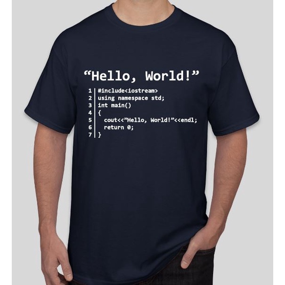 Jual TSHIRT KAOS PRIA DISTRO PROGRAMMER PEMROGRAMAN HELLO WORLD ANAK IT ...