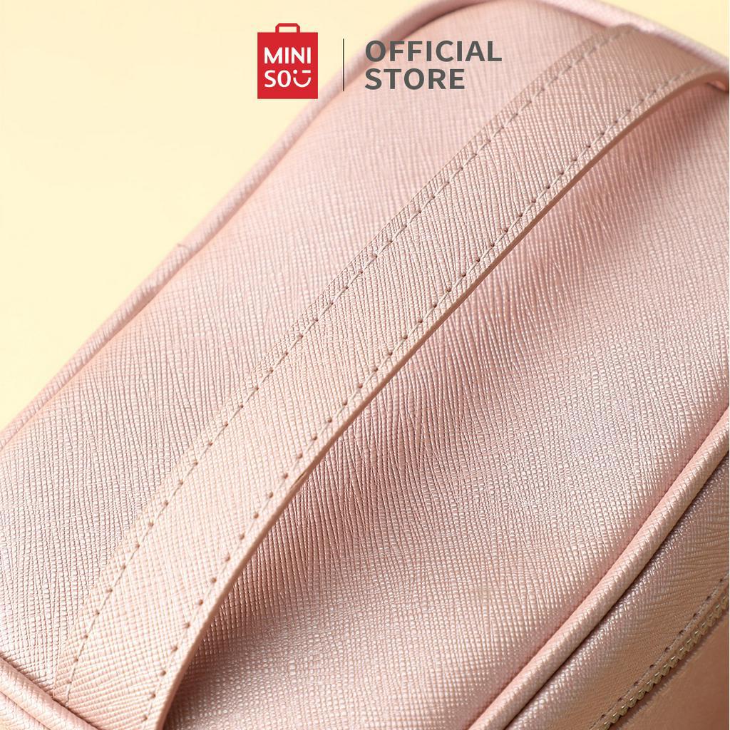 Miniso Rectangular Pearlized Pink Cosmetic Bag(Pink)
