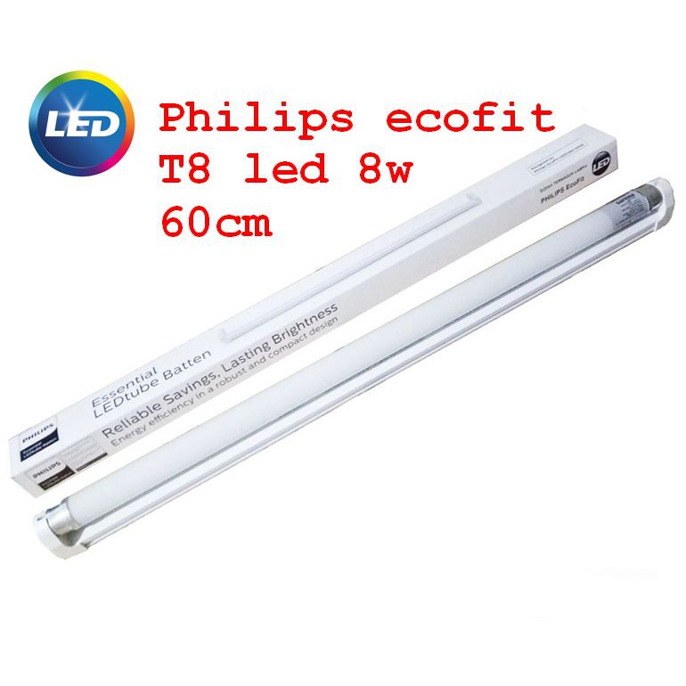 Jual Lampu T8 Led 8w Putih 60cm Ecofit Philips | Shopee Indonesia