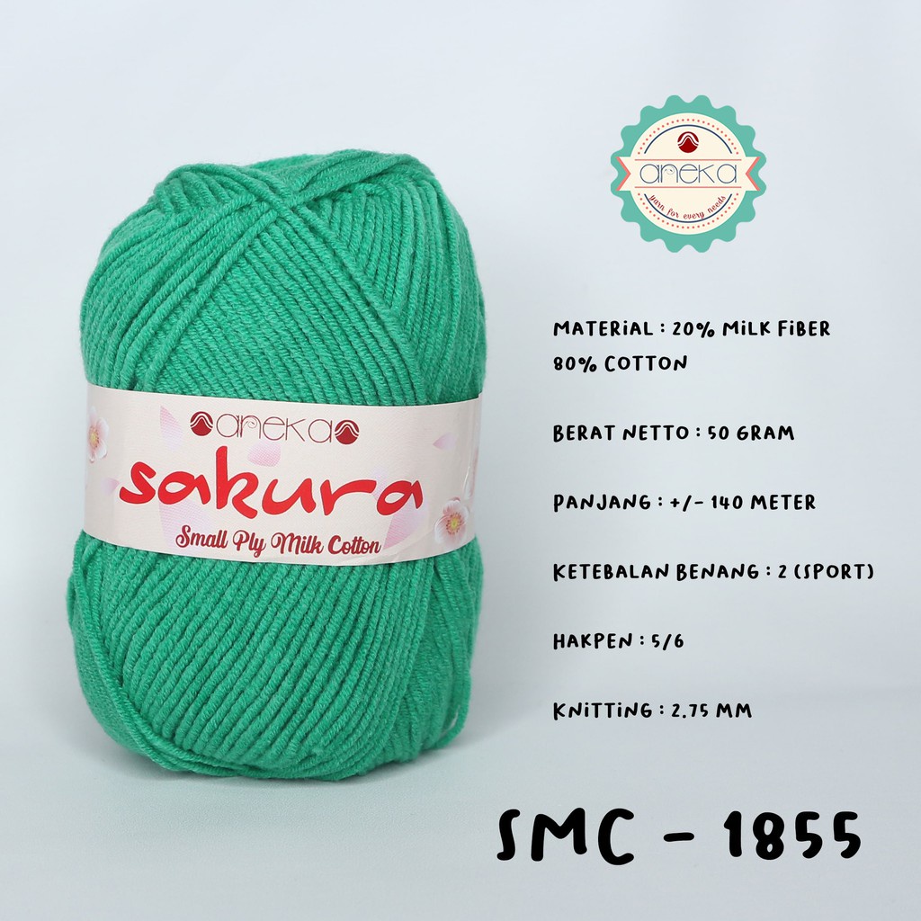 Jual Benang Rajut Katun Susu 4 Ply / Sakura SMALL PLY Milk Cotton Yarn ...