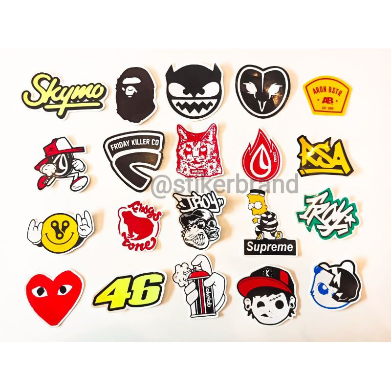 Jual STIKER BRAND BISA PILIH DISTRO HYPEBEAST LOCALBRAND STICKER ...