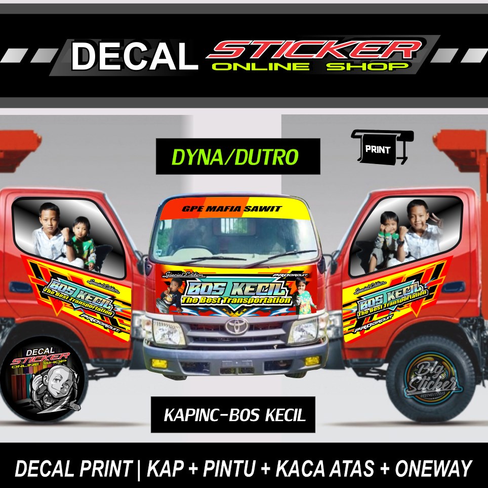 Jual STIKER MOBIL DECAL PRINT VARIASI TRUCK DYNA DUTRO STRIPING KABIN ...