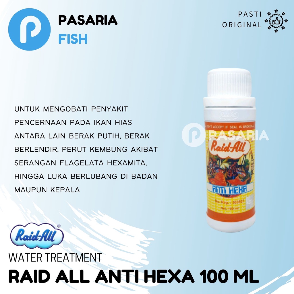 Jual RAID ALL ANTI HEXA 100ml Obat Kembung/Pencernaan Pada Ikan Hias ...