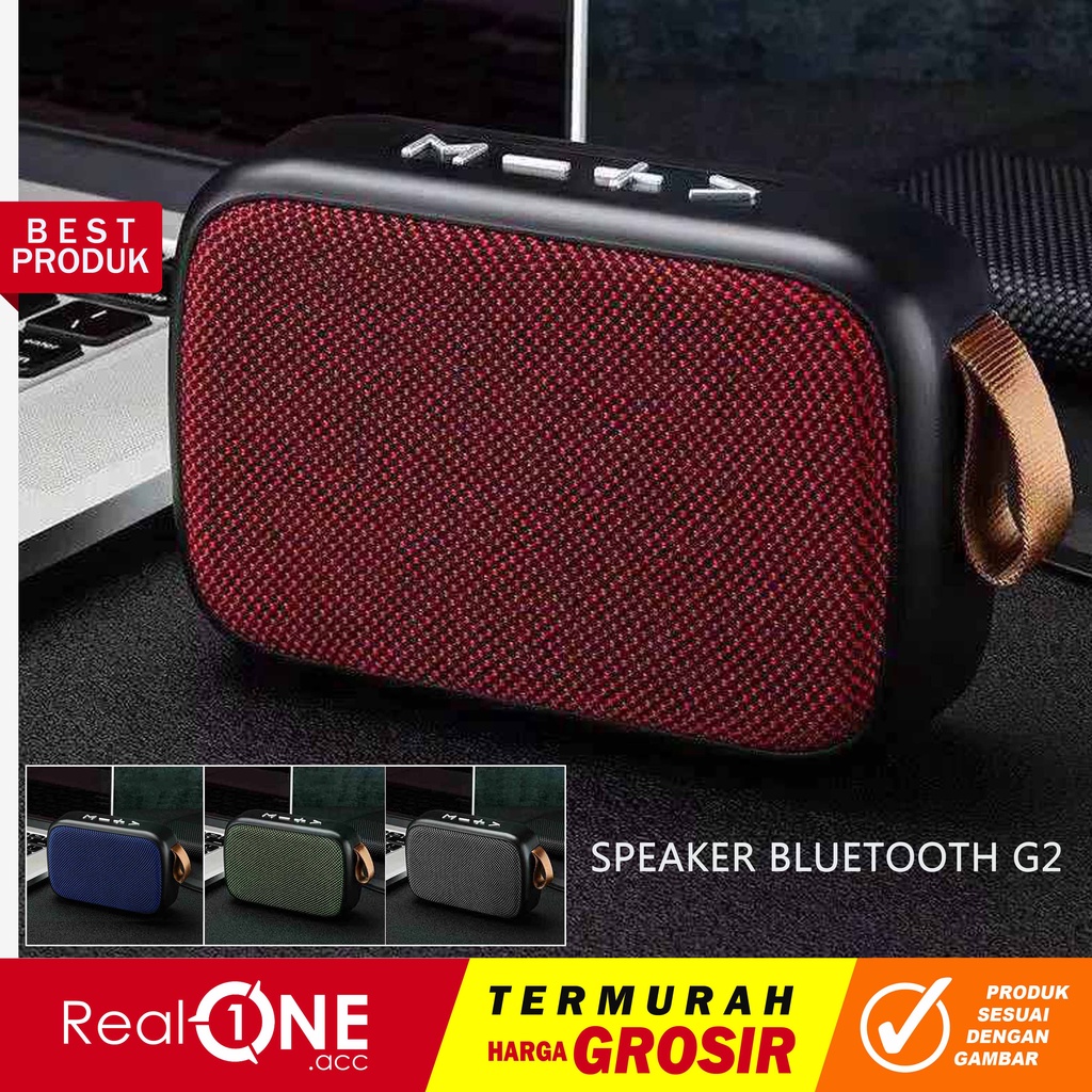 Jual Speaker Portable Bluetooth Wireless G2 Pengeras Suara Mega Bass Mini Colour Merah Biru Abu 6273