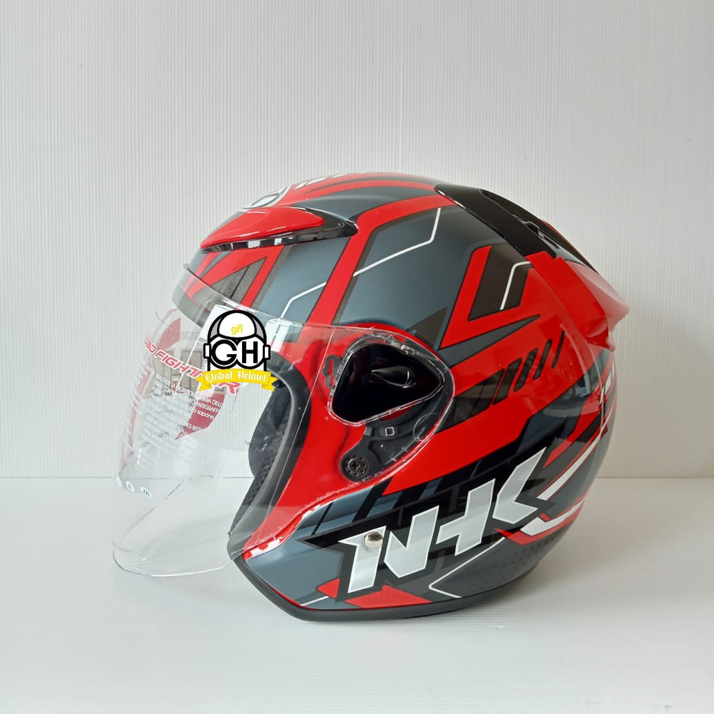 Jual HELM NHK R6 PATROL RED SILVER NHK R-6 MOTIF PATROL RED SILVER ...