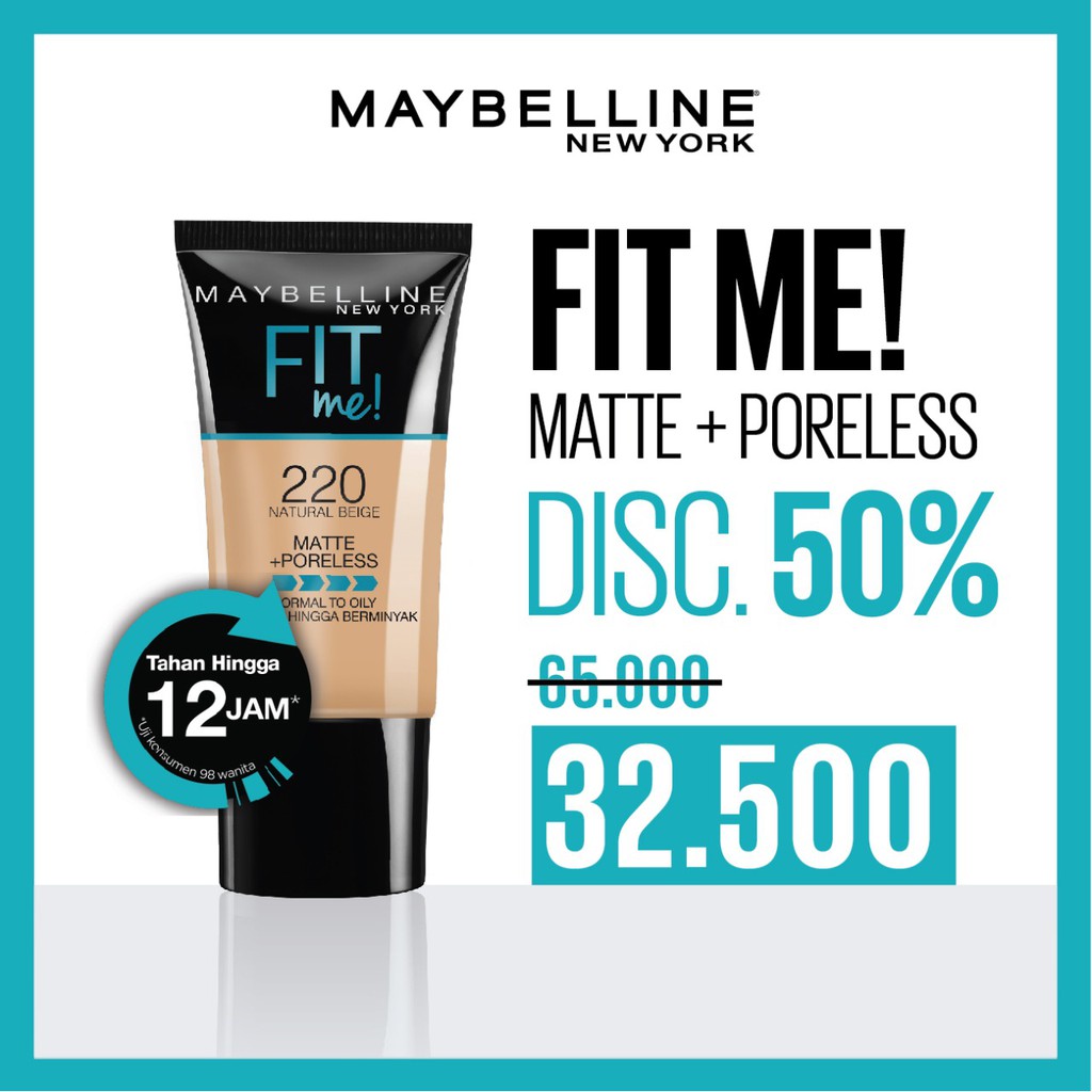 Jual DISKON 50% Fit Me Foundation TUBE / BOTOL Maybelline Matte