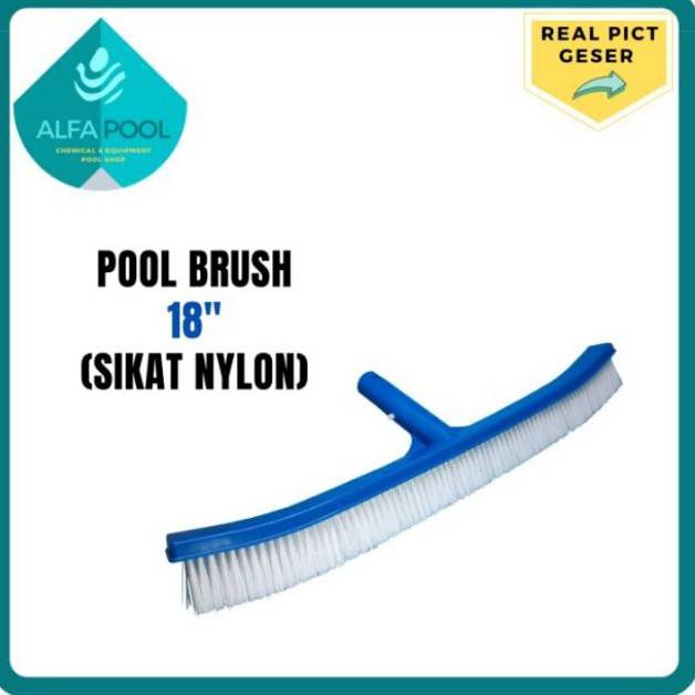 Jual SIKAT KOLAM RENANG 18 inc NYLON POOL BRUSH 18 in (KODE 7575