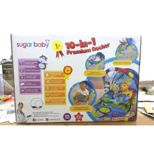Jual Sugar Baby 10 in 1 Premium Bouncer Rainbow Forest Edition