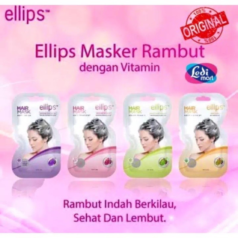Jual (Kino) ELLIPS HAIR MASK / MASKER RAMBUT SACHET 20gr | Shopee Indonesia
