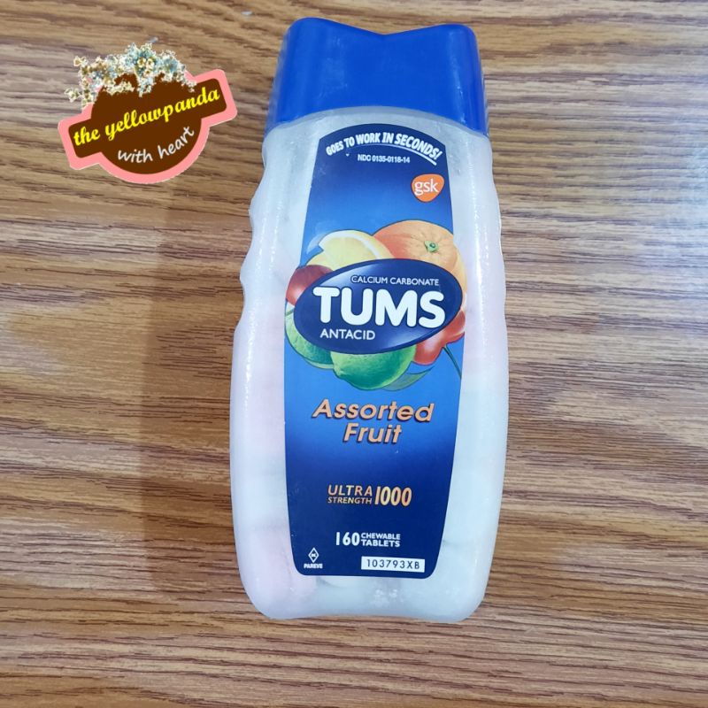 Tums Ultra 1000 - Comprimés Fruits Assortis Contre Les Brûlures D'estomac, 160 Pièces, Vendeur UE