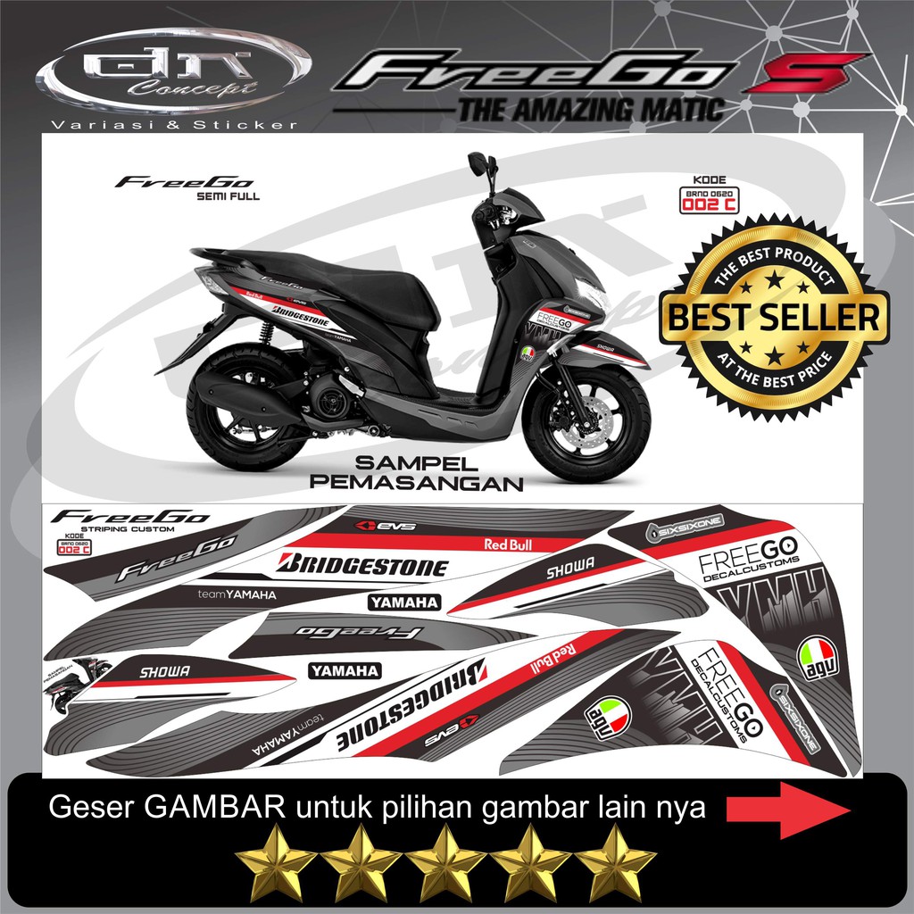 Jual Sticker Stiker Striping FREEGO Semi Decal Variasi BG | Shopee ...