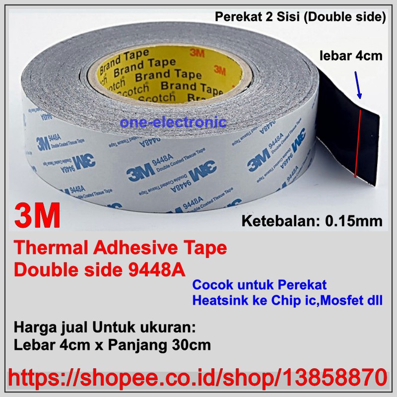 9448a 3m heat sink thermal double sided adhesive pad tape 25x25mm