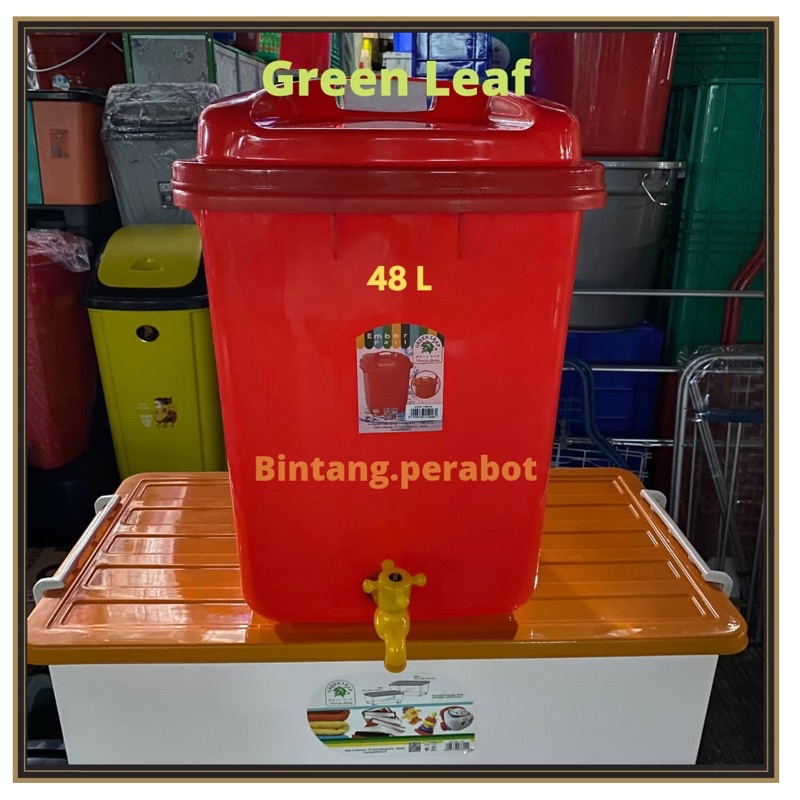Jual GREEN LEAF - Ember Plastik Kotak Segi + Kran 48 dan 61.5 Liter ...