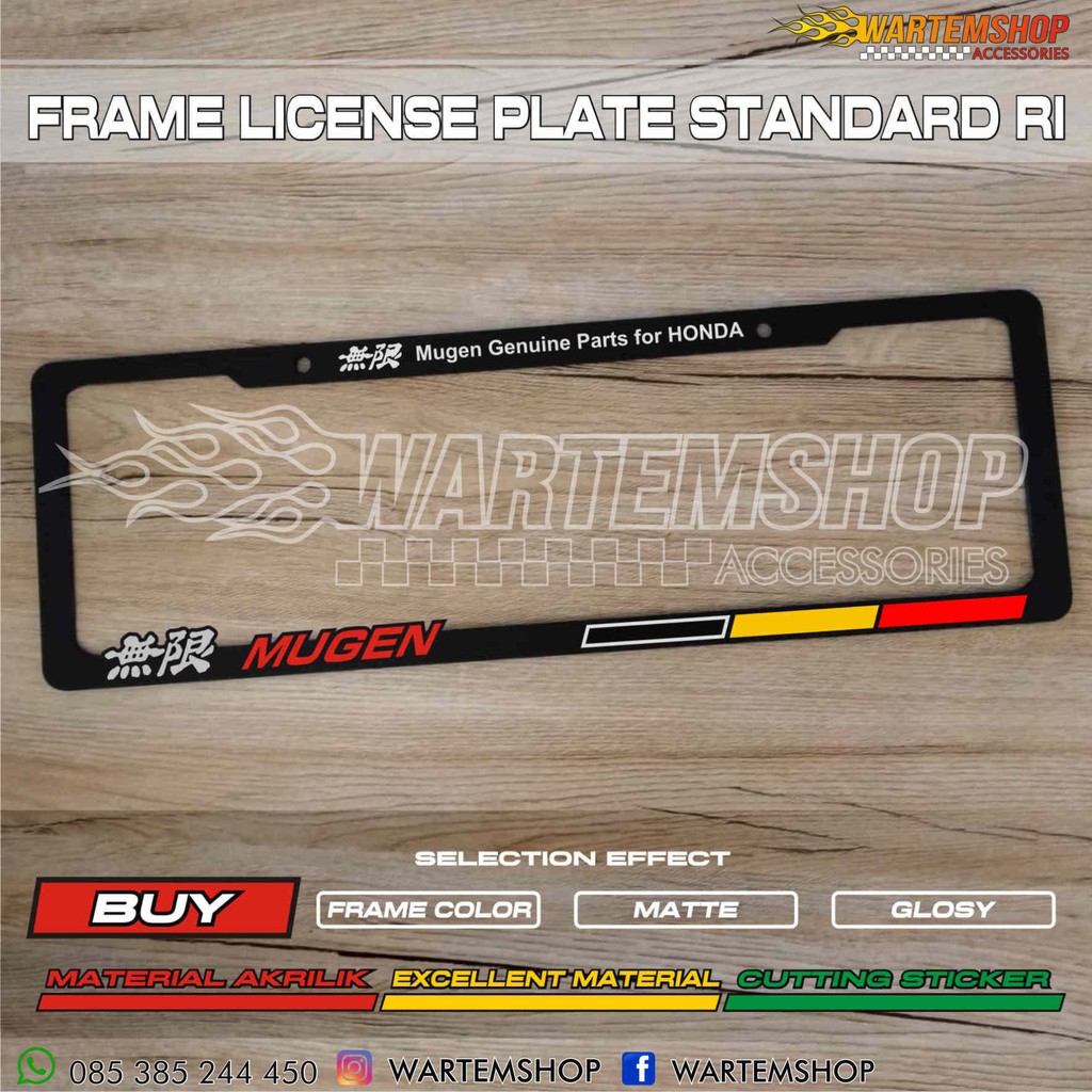 Jual FRAME LICENSE PLAT CUSTOME STANDARD INDONESIA MUGEN | Shopee Indonesia