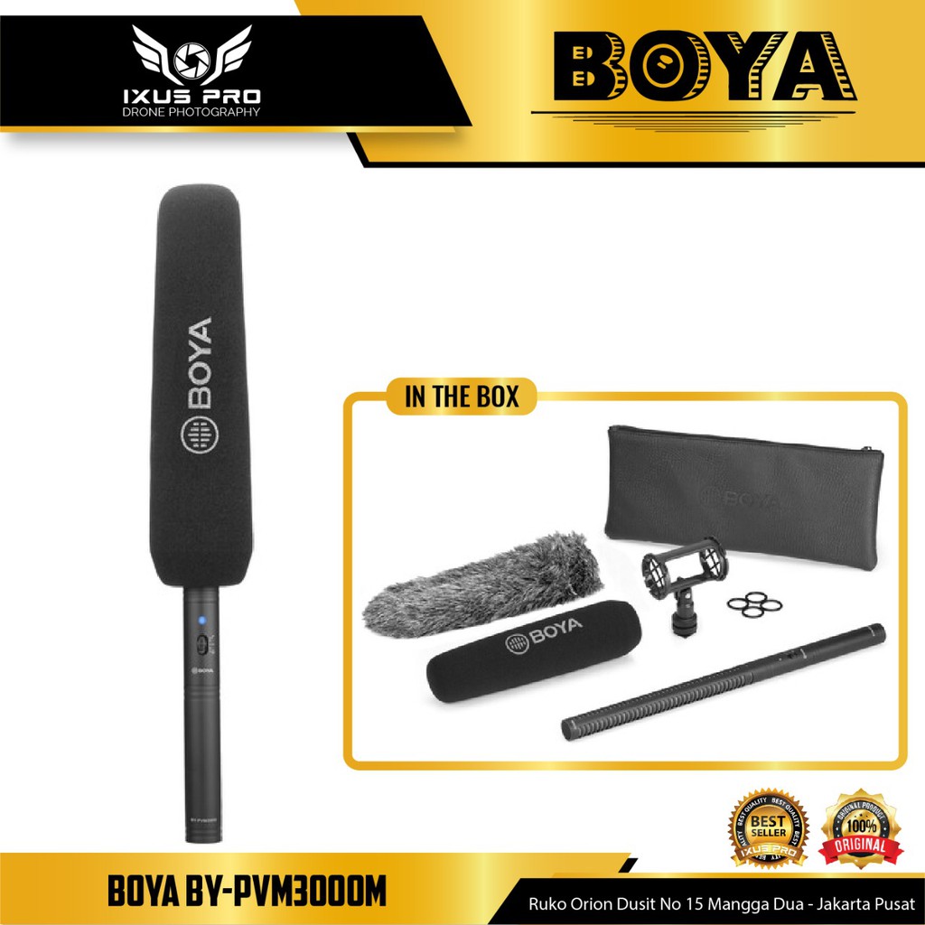 Jual BOYA BY-PVM3000M Supercardioid Shotgun Microphone Medium - Modular ...