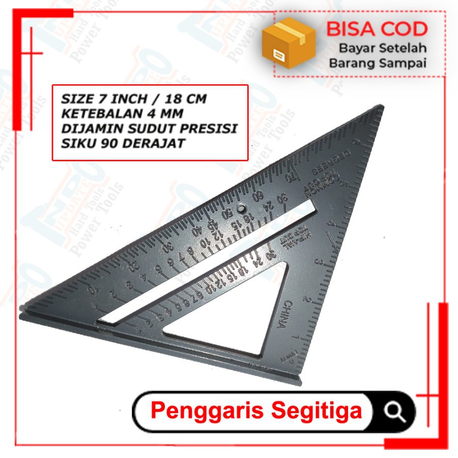 Jual Rafter Square Speed Square Penggaris Siku Segitiga Pasekon Penggaris Tukang Inch Shopee