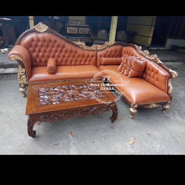 Jual Sofa Kursi Ruang Tamu Mewah Kayu Jati Jepara | Shopee Indonesia