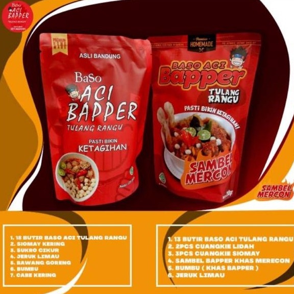 Jual Instant Camilan Baso Aci Bapper Tulang Rangu Mercon Camilan