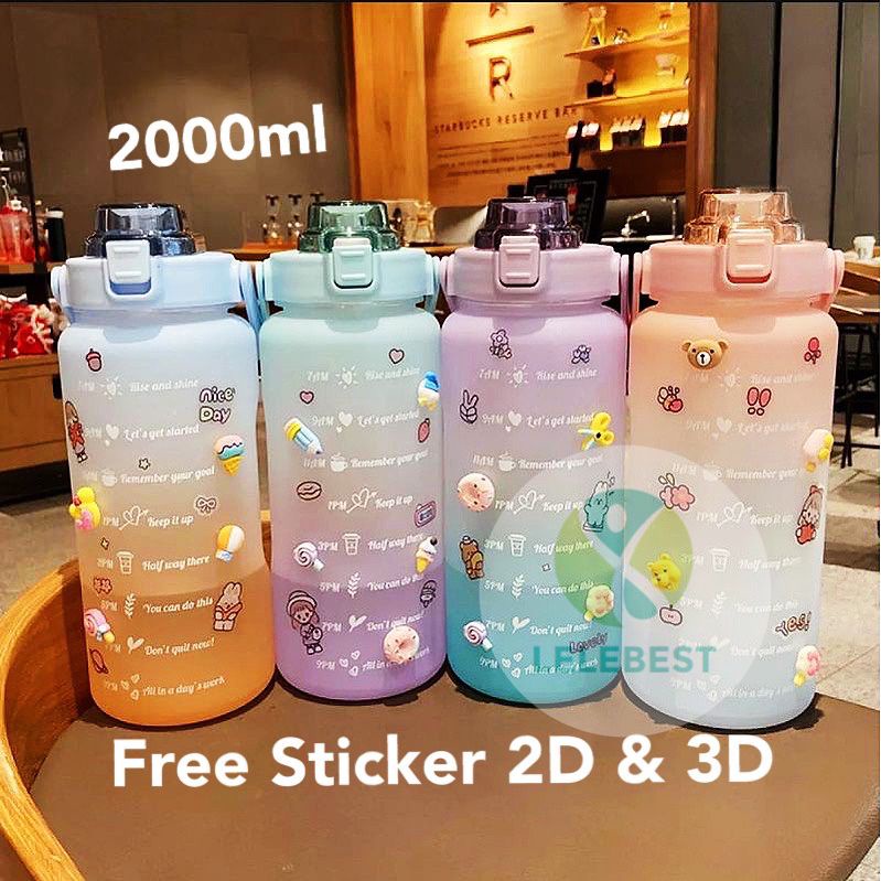 Jual Botol Minum 2 Liter Botol Minum Viral Botol Pelangi Botol Minum Motivasi Shopee Indonesia