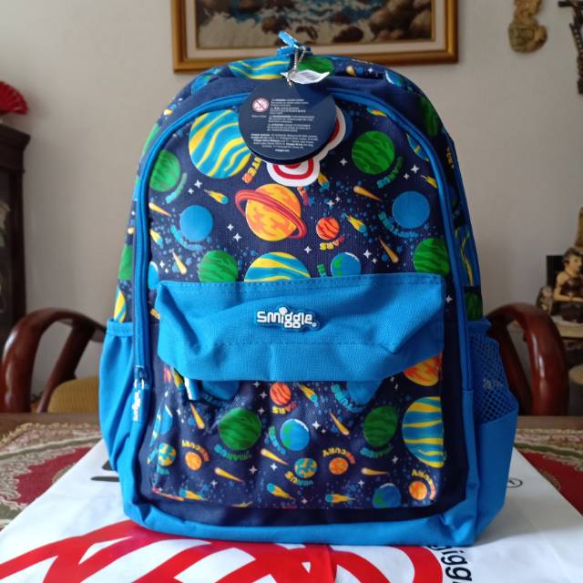 Jual Smiggle Hooray Junior Backpack Super Sale Mid Blue Planet original Shopee Indonesia