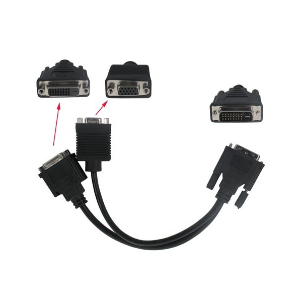 Jual Kabel Splitter DVI-I 24+5 Dual Link to DVI-D 24+1 Female + VGA ...