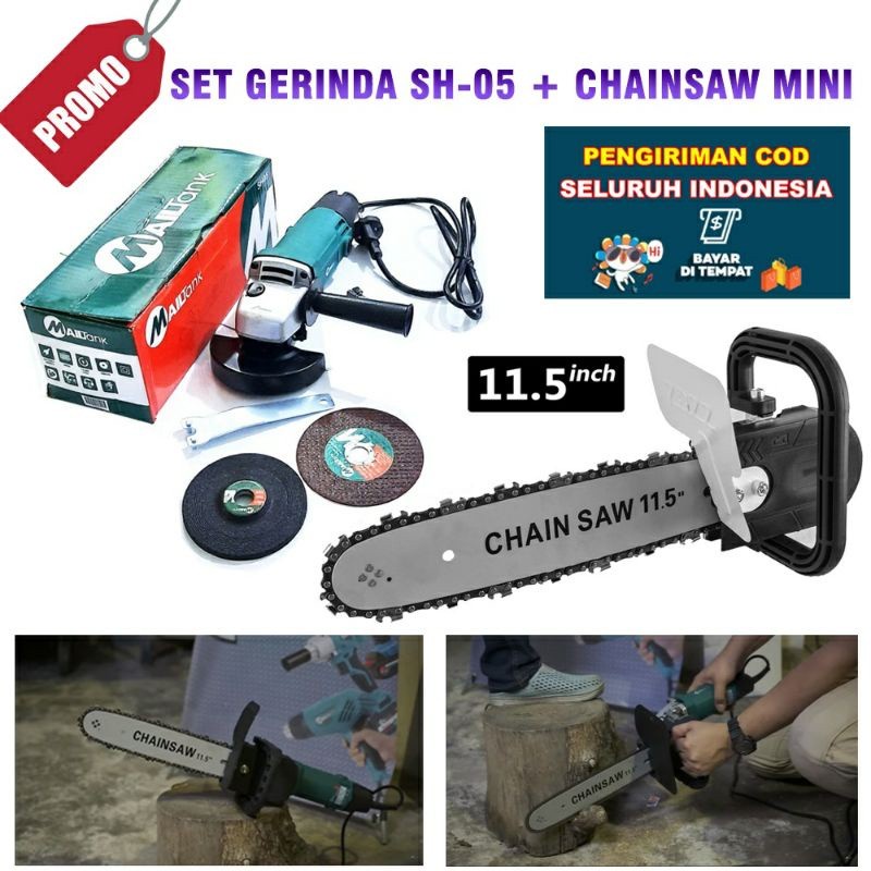 Jual Paket Lengkap Gerinda Tangan Dan Chain Saw In Mini Chain Saw Mesin Gerinda Lengkap