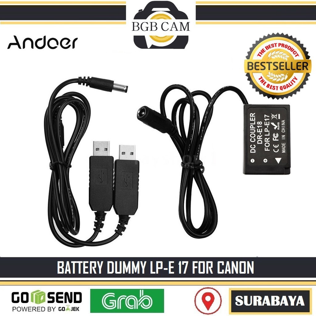 Jual Battery Dummy For Canon LPE17 Baterai baterei EOS 750D 800D 200D