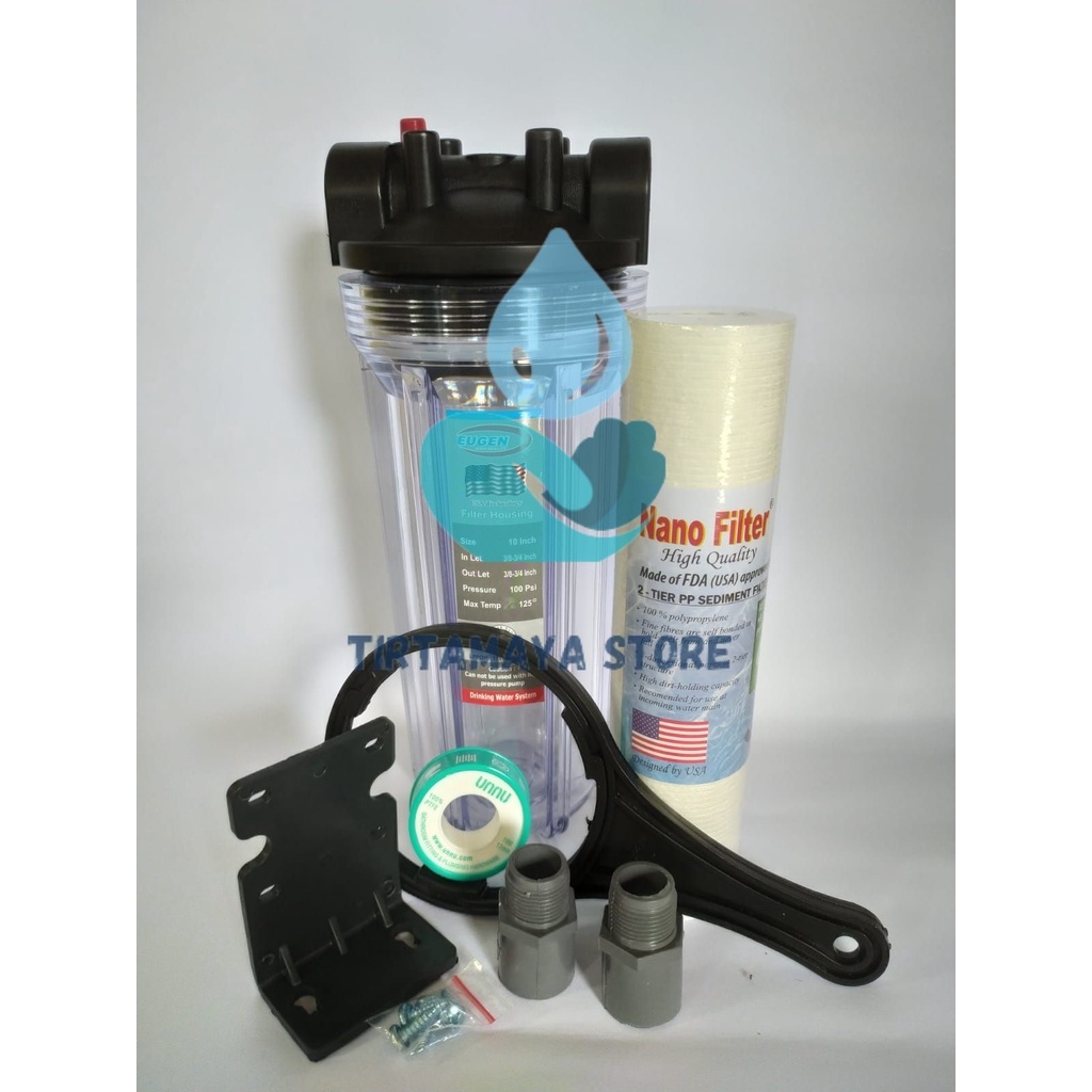 Jual Paket Filter Air Cartridge + Housing Filter Air Sumur Bor / pam