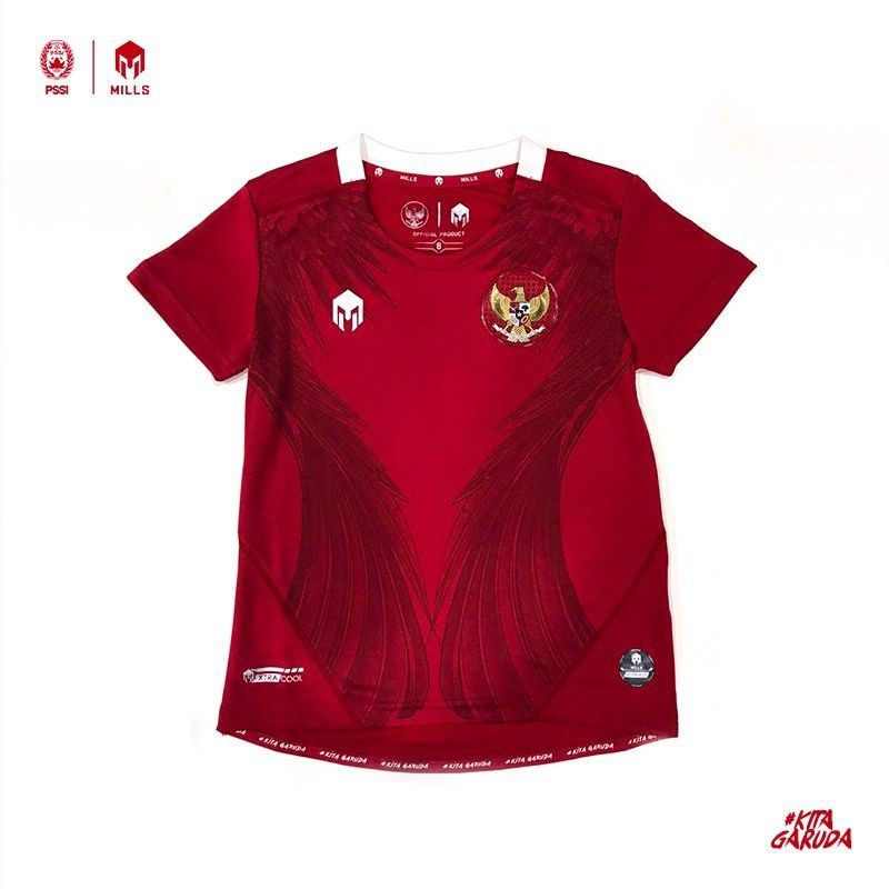 Jual Mills Jersey Timnas Indonesia Home Player Issue PI Kids 24017GR Red Merah Shopee Indonesia