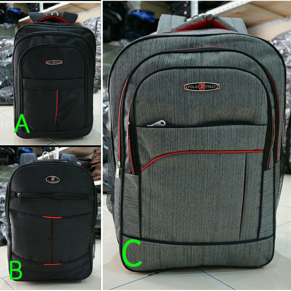 Jual s OBRAL DISKON PROMO Tas Ransel Laptop Polo Ukuran Besar Kuat Awet