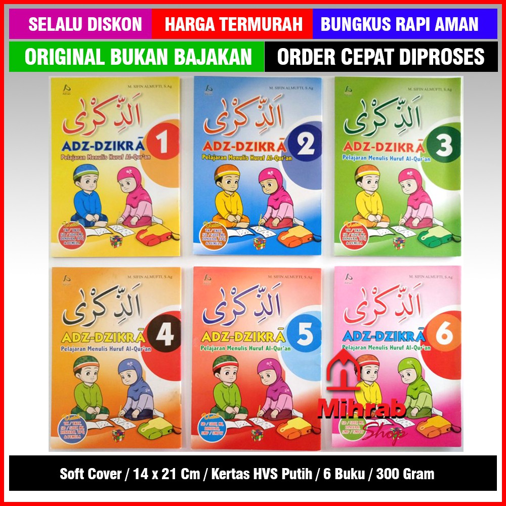 Jual Adz-Dzikra - Pelajaran Menulis Huruf Al-Quran (6 Jilid) | Shopee ...