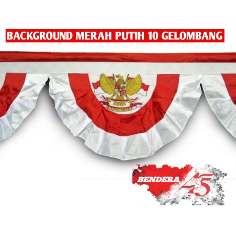 Jual Bendera Background Merah Putih 10 Gelombang | Shopee Indonesia
