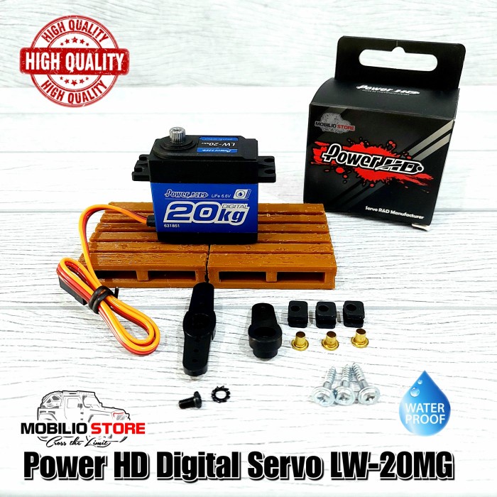 Jual POWER HD LW20MG DIGITAL SERVO WATERPROOF LIFE 6.6V 20 KG METAL