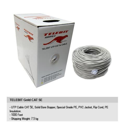 Jual TELEBIT UTP CABLE CAT5E (GOLD) | Shopee Indonesia