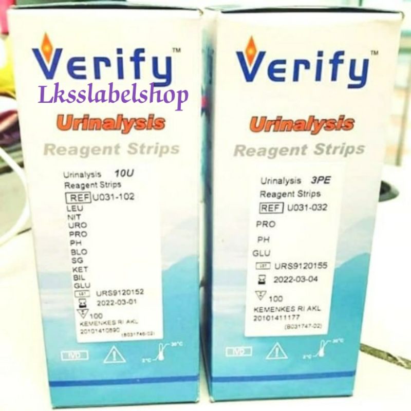 Jual Verify Reagen Strip Urinalysis 3 Parameter & 10 Parameter isi ...