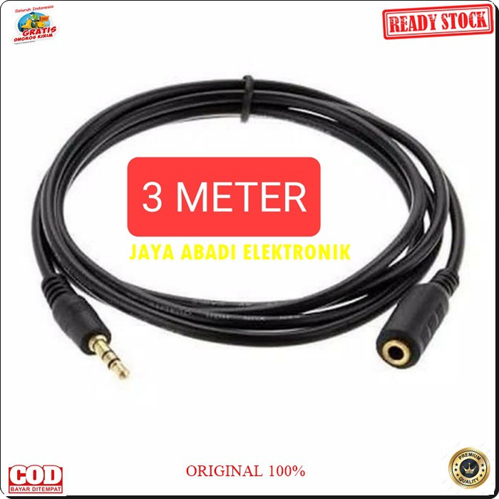 Jual G475 ORI Kabel Audio sambungan Extension 3.5 mm 3 meter cable ...