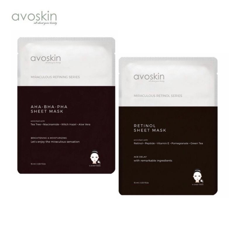 Jual AVOSKIN Retinol Sheet Mask AHA-BHA-PHA Sheet Mask ORIGINAL ...