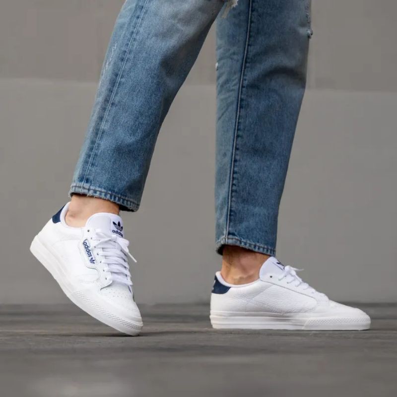 Jual Adidas Continental Vulc White Navy Original Shopee Indonesia