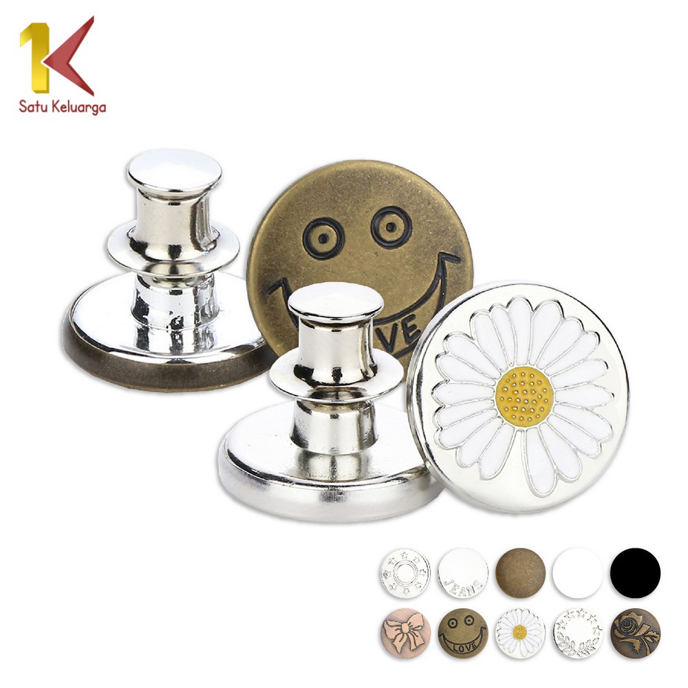 Jual 1K Kancing Celana Jeans P202 Button Kancing Motif Daisy ...