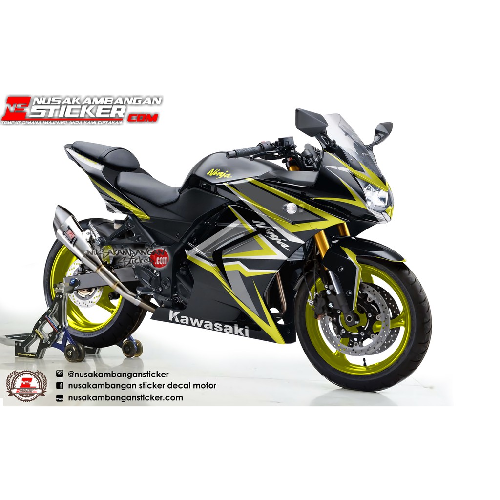 Jual Decal Sticker Ninja 250 Karbu grafis simpel authentic kuning ...